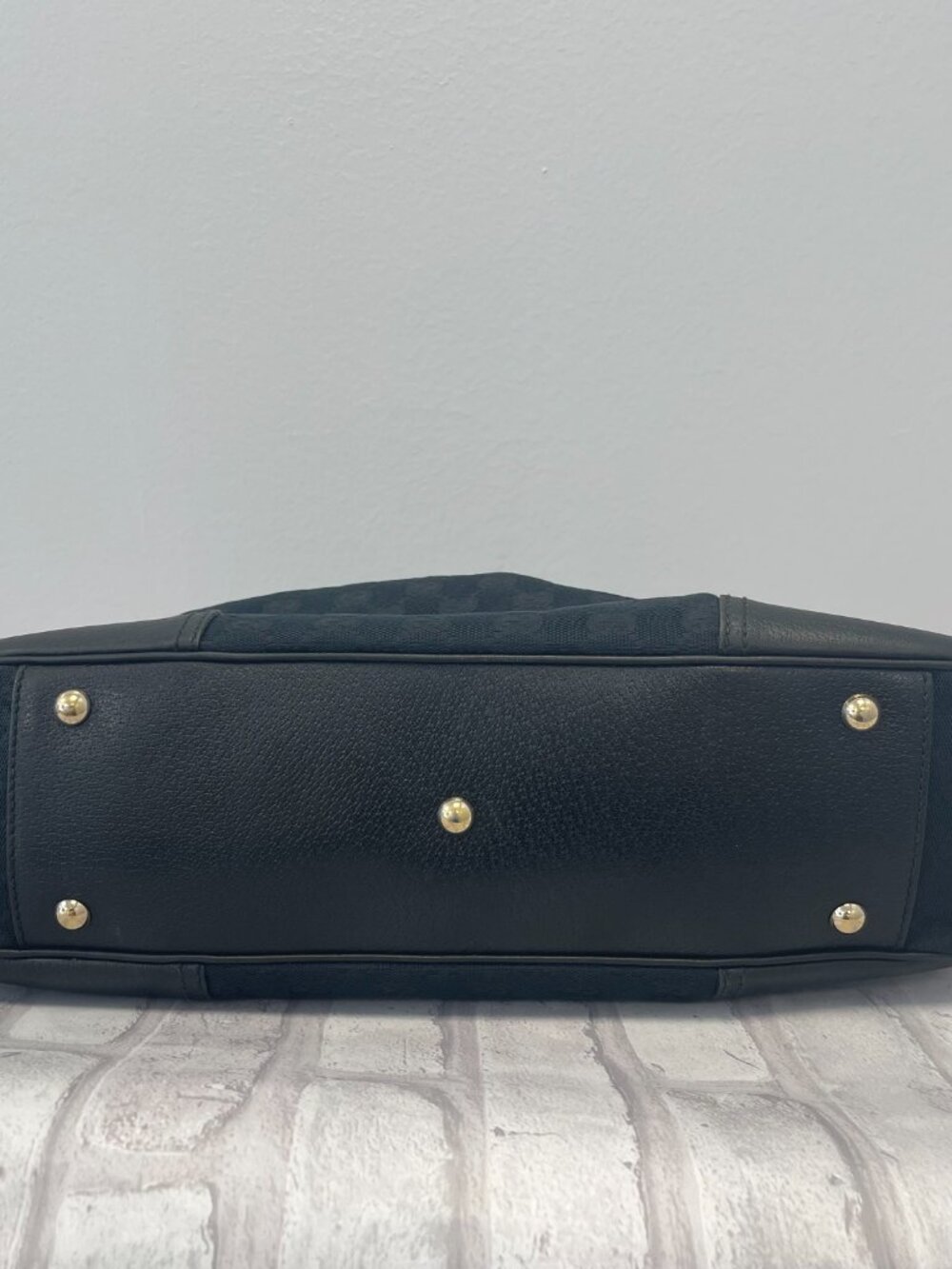 Gucci GG Canvas and Leather Princy Tote, Medium in Black - Preowned - Picture 6 of 12